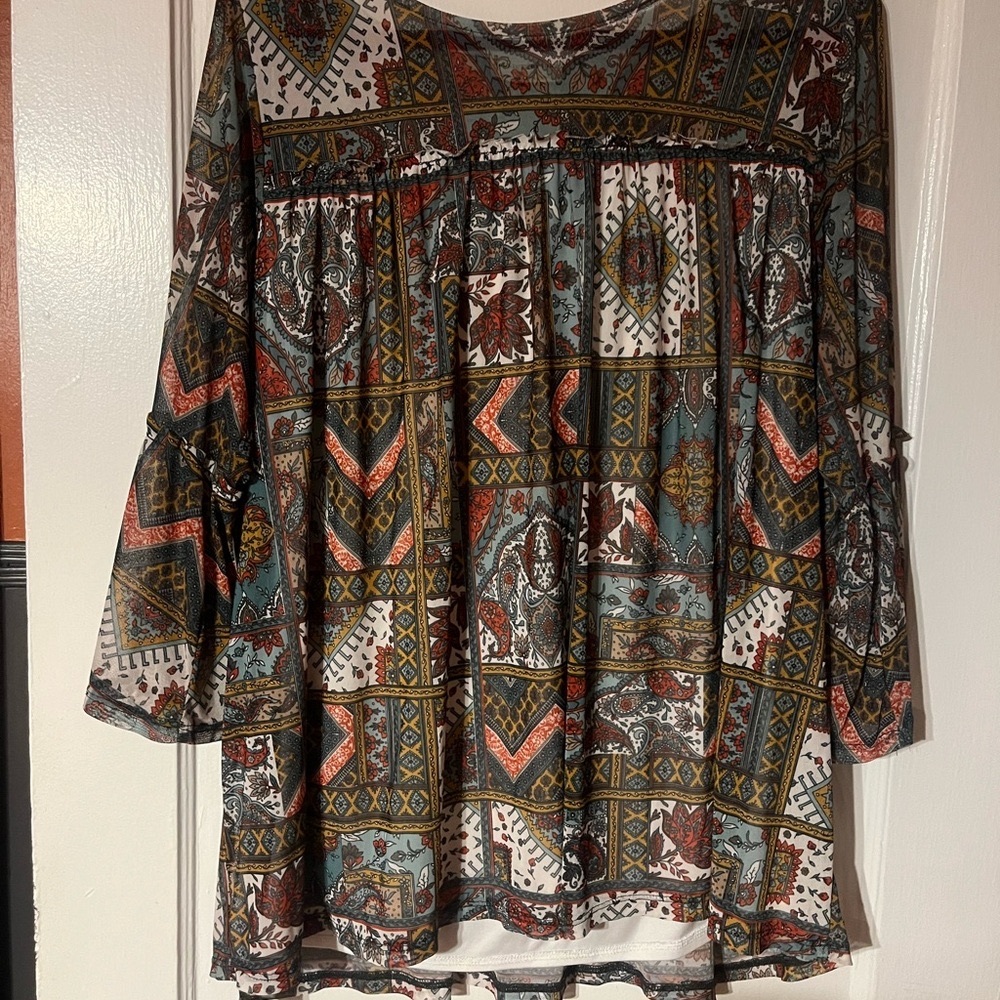 Bohemian Multicolor Patterned Women's Top